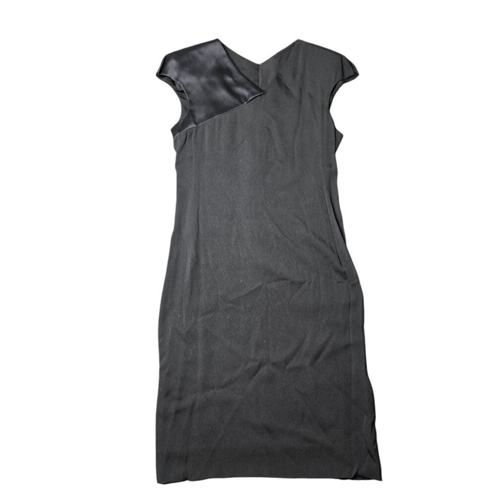 Carolina Herrera Black Silk Sheath Midi Dress